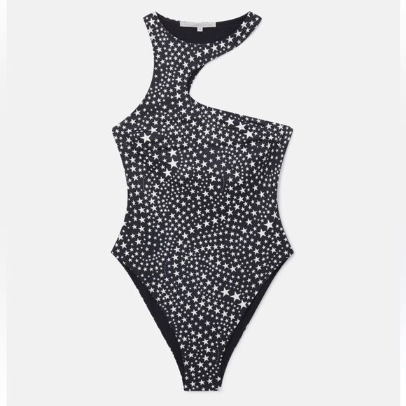 Stella McCartney Women's Black Star Print One Piece Swimsuit Size M NWT $365 - Picture 5 of 5